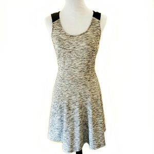 Old Navy Black/Cream Fit & Flare Knit Dress